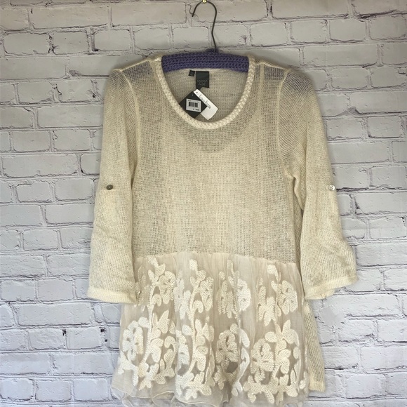 Moda Italy/Neiman Marcus Silk And Lace Tunic Size Small NWT - Picture 1 of 16